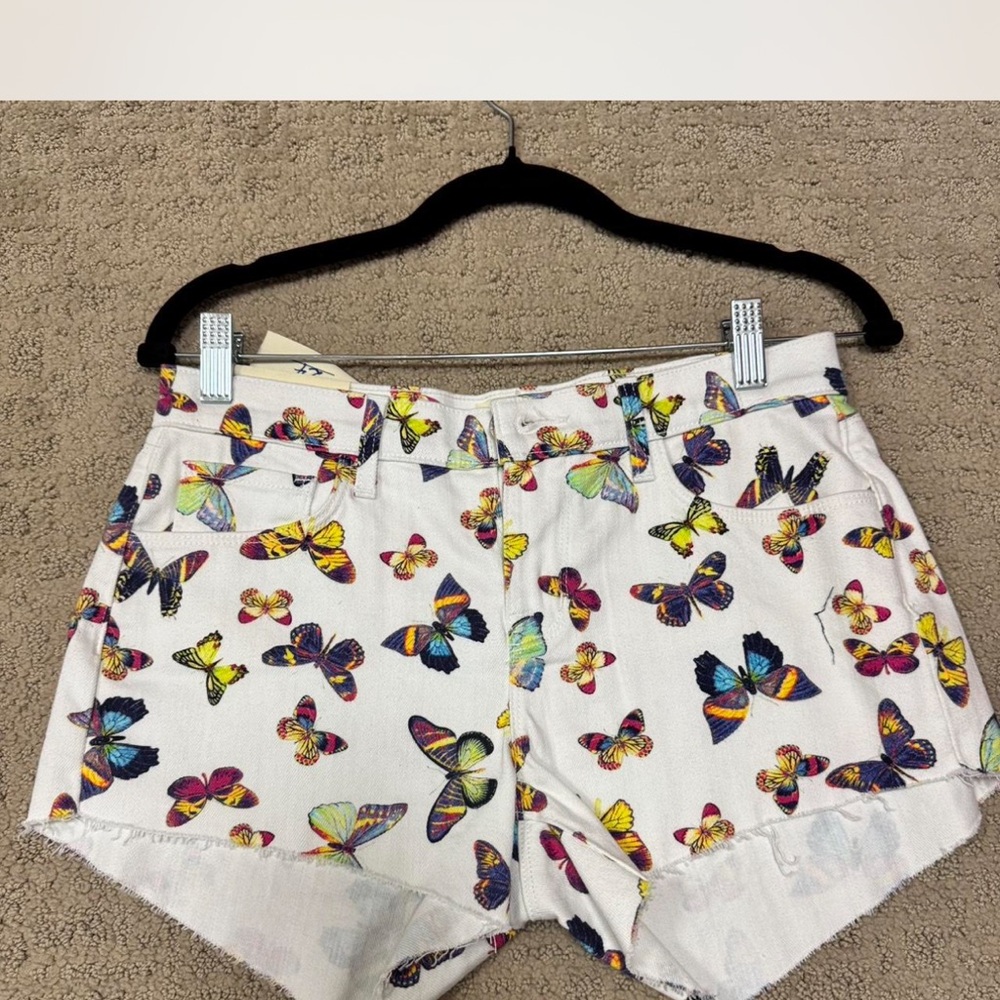 L’AGENCE Denim Butterfly Print Women's Shorts